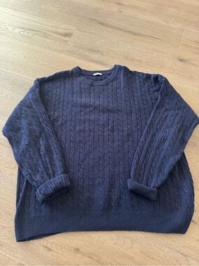 Ardene Navy Cable Crewneck Sweater